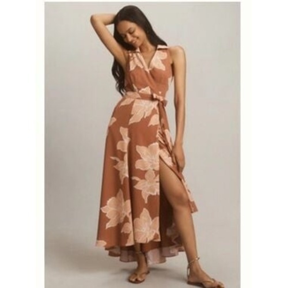 Hutch Anthropologie Floral Wrap Maxi Dress